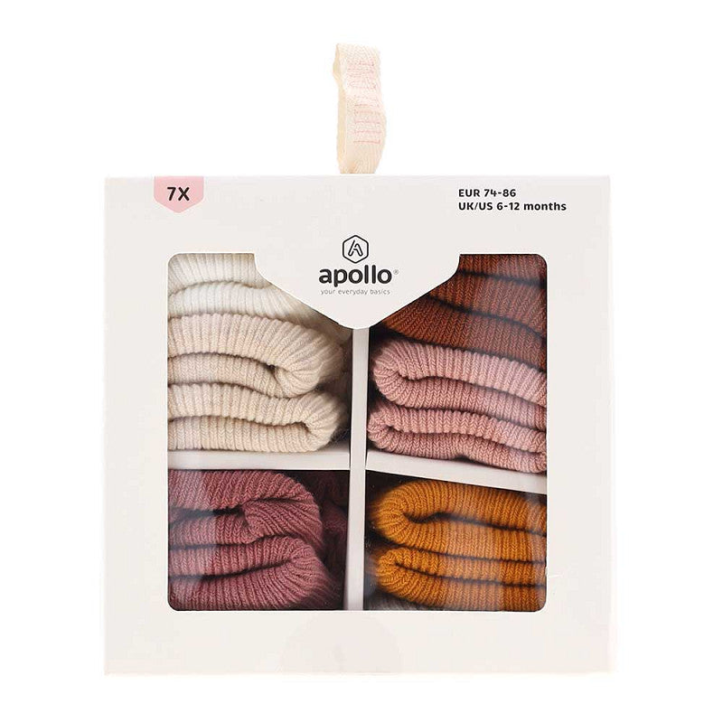 Apollo Babys Basic Socken Geschenkbox 7er-Pack