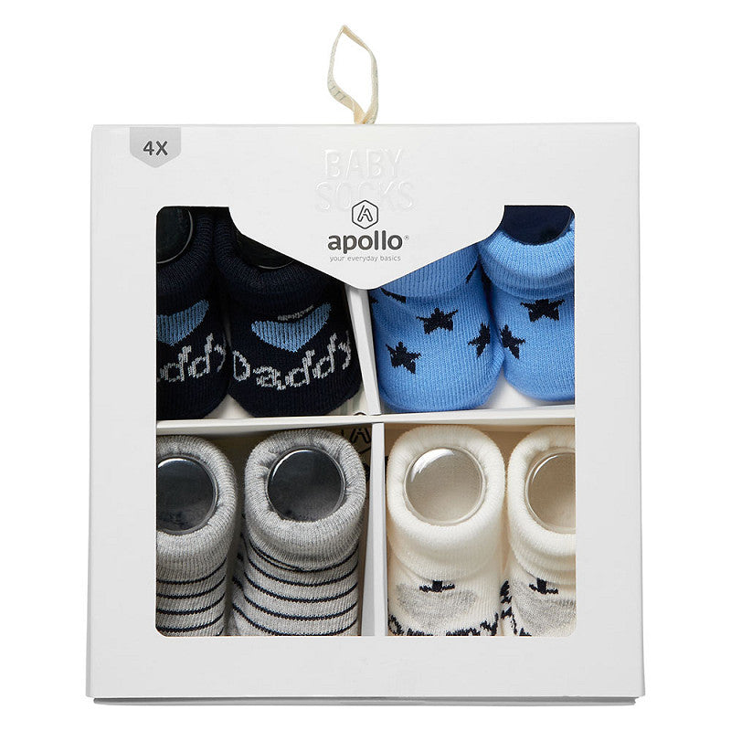Apollo Neugeborenen-Socken, Geschenkbox, 4er-Pack