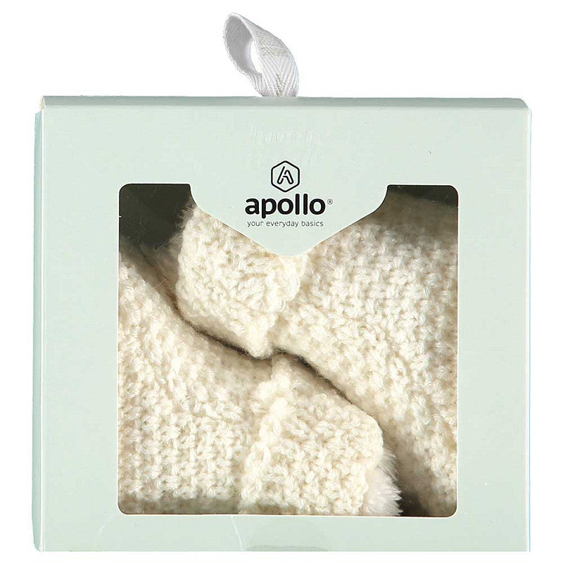 Apollo Baby-Schuhe, gestrickt, Geschenkbox, gebrochenes Weiß