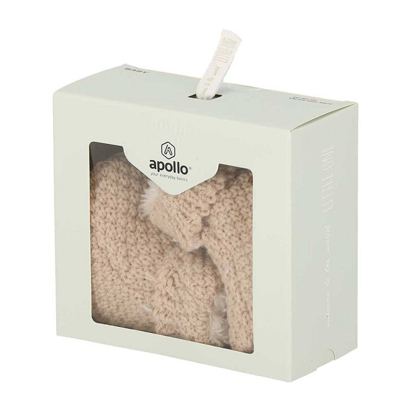 Apollo Baby-Schuhe, gestrickt, Geschenkbox, Sand