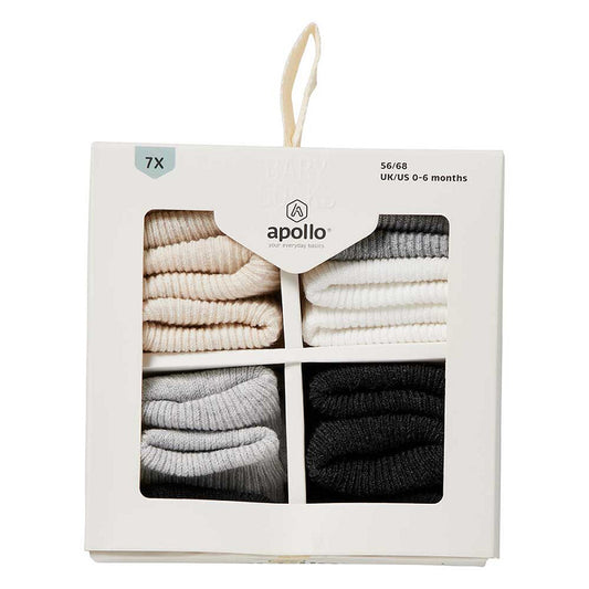 Apollo Babys Basic Socken Geschenkbox 7er-Pack