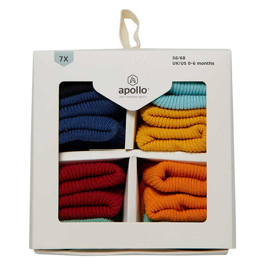 Apollo Babys Basic Socken Geschenkbox 7er-Pack