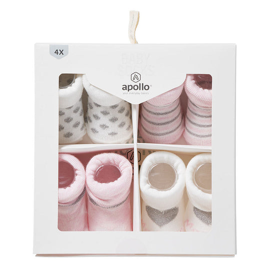 Apollo new born socks gift box 4-pack
