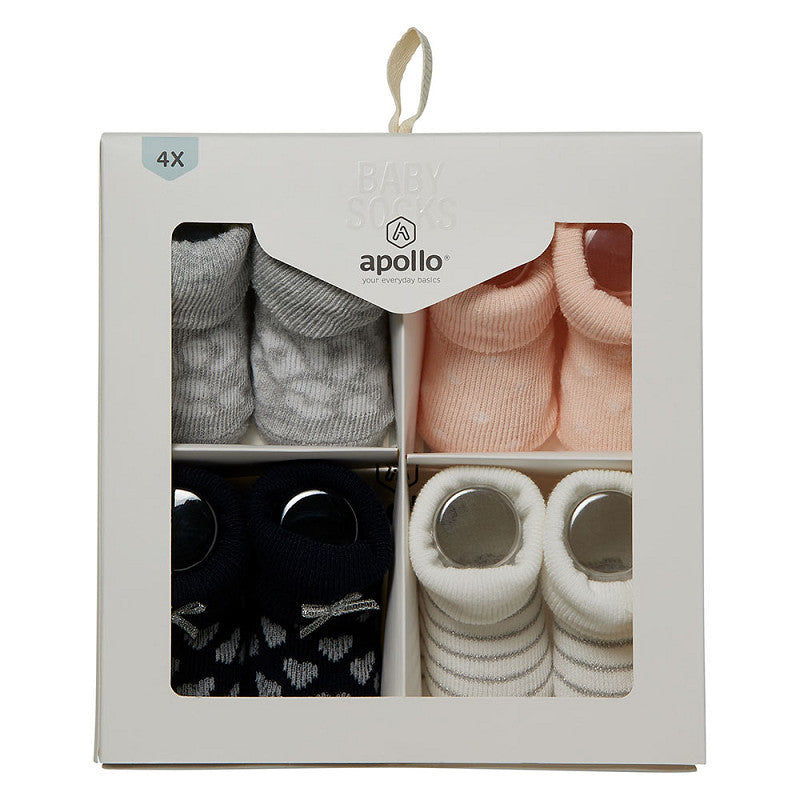 Apollo Neugeborenen-Socken, Geschenkbox, 4er-Pack