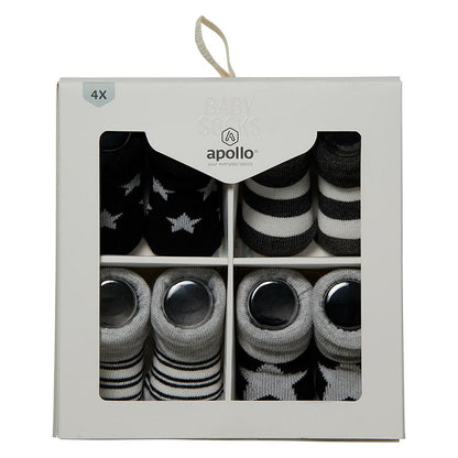 Apollo Neugeborenen-Socken, Geschenkbox, 4er-Pack