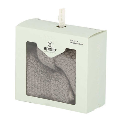 Apollo Baby-Schuhe, gestrickt, Geschenkbox, hellgrau