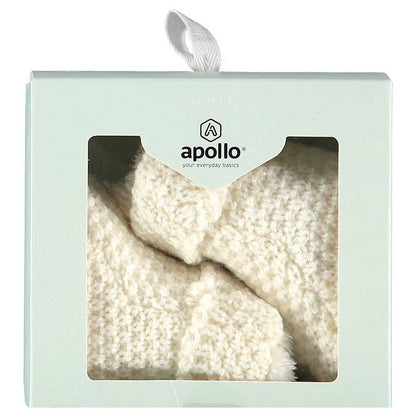 Apollo Baby-Schuhe, gestrickt, Geschenkbox, gebrochenes Weiß